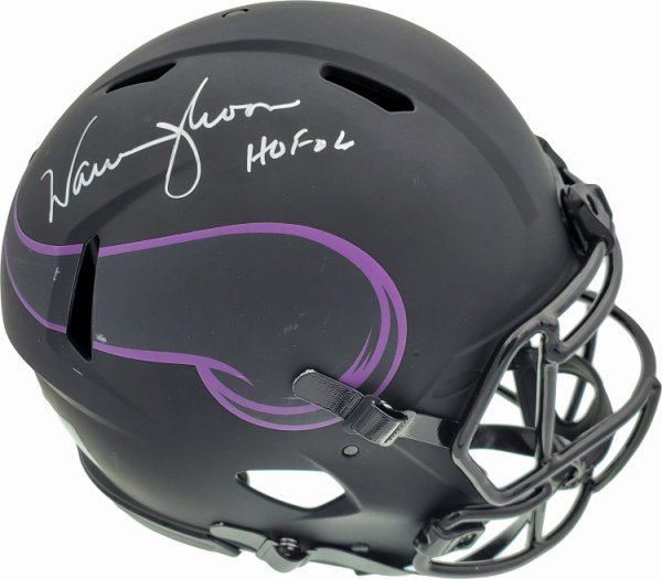 Warren Moon Autographed Signed Minnesota Vikings Eclipse Black Full Size Speed Authentic Helmet "HOF 06" Mcs Holo #187024