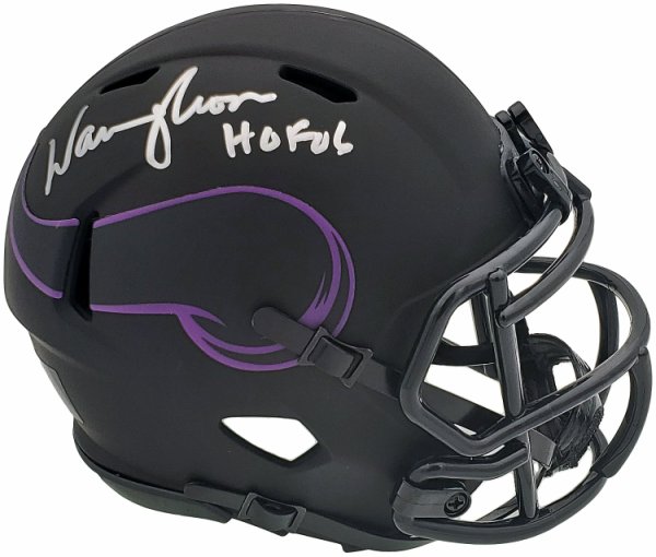 Warren Moon Autographed Signed Minnesota Vikings Eclipse Black Mini Helmet "HOF 06" Mcs Holo #197050 