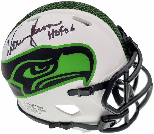Warren Moon Autographed Signed Seattle Seahawks Lunar Eclipse White Speed Mini Helmet "HOF 06" Mcs Holo #196471 