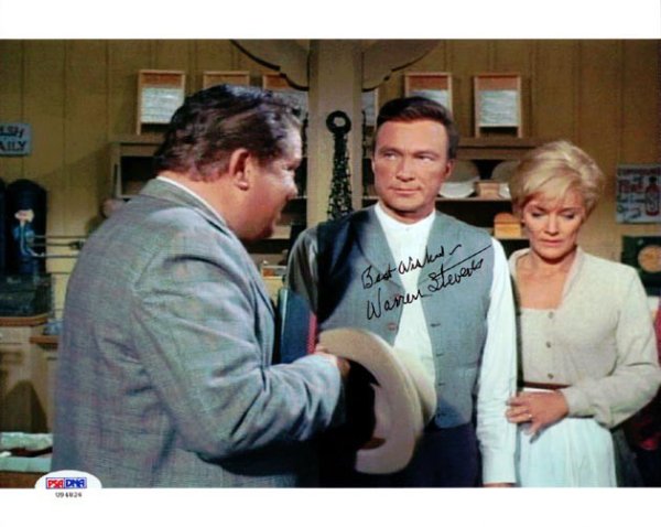 Warren Stevens Autographed Signed 8X10 Photo Big Valley PSA/DNA 