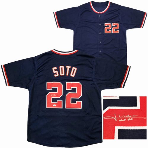 Washington Nationals Juan Soto Autographed Signed Blue Jersey JSA 