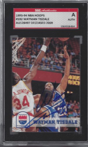 Wayman Tisdale Autographed Signed 1993-94 NBA Hoops Sacramento Kings #192 Sgc Slabbed - Autographs 