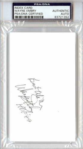 Wayne Embry Autographed 3X5 Index Card Milwaukee Bucks, Cleveland Cavaliers PSA/DNA