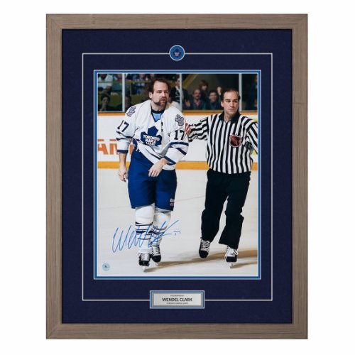 Wendel Clark Autographed Toronto Maple Leafs 36x44 Framed Jersey Display