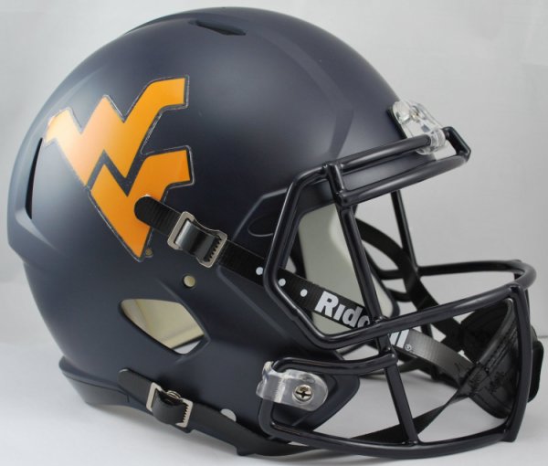 West Virginia Mountaineers Speed Replica Football Helmet Satin Navy 