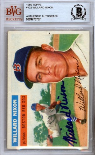Willard Nixon Autographed 1956 Topps Card #122 Boston Red Sox Beckett Beckett