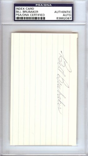 William "Bill" Brubaker Autographed Signed 3X5 Index Card Boston Braves, Pittsburgh Pirates PSA/DNA 