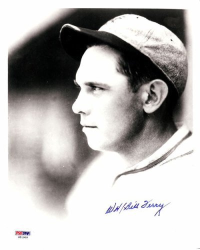 William Bill Terry Autographed 8X10 Photo New York Giants PSA/DNA