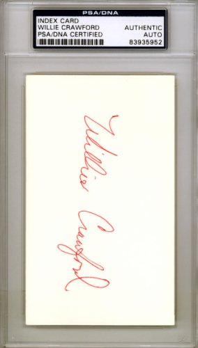 Willie Crawford Autographed 3X5 Index Card Los Angeles Dodgers PSA/DNA