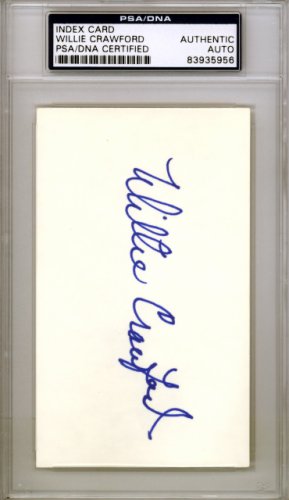 Willie Crawford Autographed Signed 3X5 Index Card Los Angeles Dodgers PSA/DNA