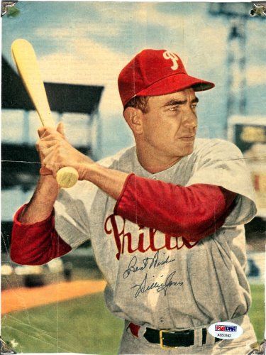 Willie "Puddin Head" Jones Autographed Signed 7.5X9 Magazine Page Photo Philadelphia Phillies PSA/DNA 
