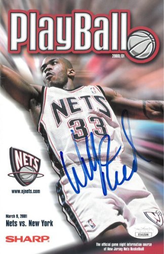 Willis Reed Autographed Signed 2000-01 New Jersey Nets Playball Program vs NY Knicks 3/9/01- JSA Hologram #EE41599 