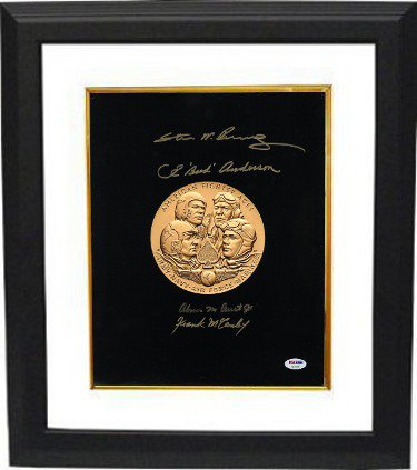 WWII Aces Congressional Gold Medal 11x14 Photo Custom Framing 4 Autographed Signed PSA Bud Anderson/Steve Pisanos/Frank McCauley/Abner Aust 