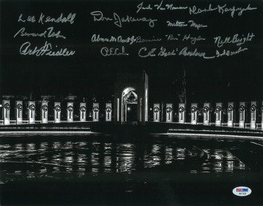 WWII Memorial D-Day Veterans, Fighter Aces, WASP Pilots, Pearl Harbor Survivors, Doolittle Raiders 13 sigs 11x14 Photo Ding PSA 