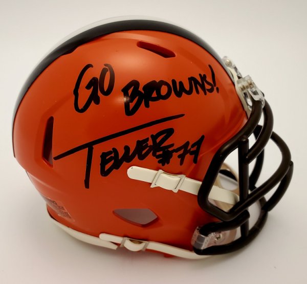 Wyatt Teller Cleveland Browns Autographed Signed Mini Helmet - Certified Authentic 