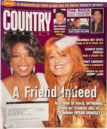 Wynonna Judd Autographed Signed Country Weekly Magazine 4/27/2004 imperfect- JSA #LL60288 (Oprah Winfrey) 