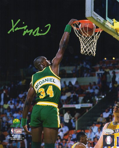 Xavier McDaniel Signed Seattle Supersonics Dunking Action 8x10 Photo