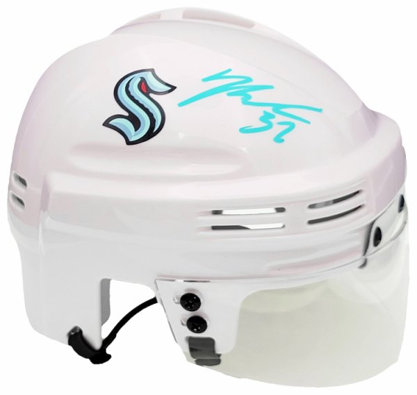 Yanni Gourde Autographed Seattle Kraken White Mini Helmet Fanatics Holo #211607