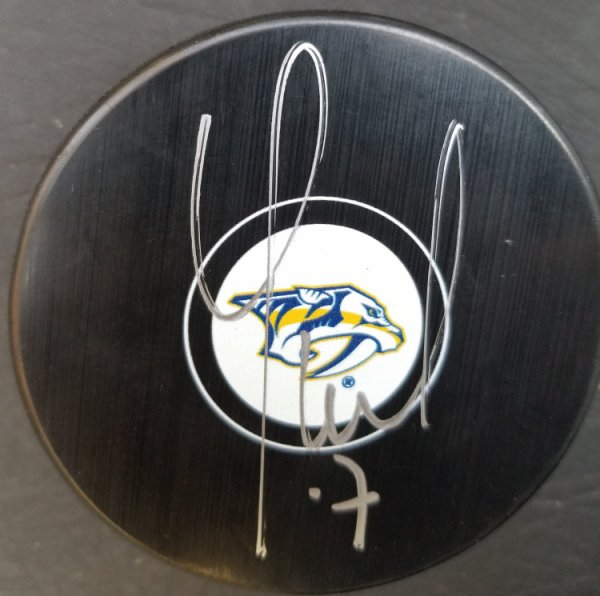 Yannick Weber Autographed Signed Nashville Predators Hockey Puck - Autographs