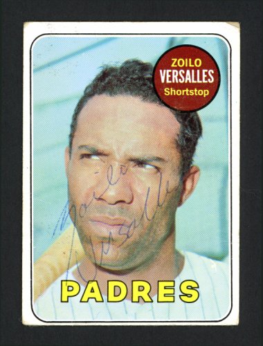 Zoilo Versalles Autographed 1969 Topps Card #38 San Diego Padres #165177