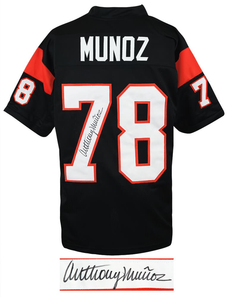 Anthony Munoz Autographed Signed Black Throwback Custom Jersey
