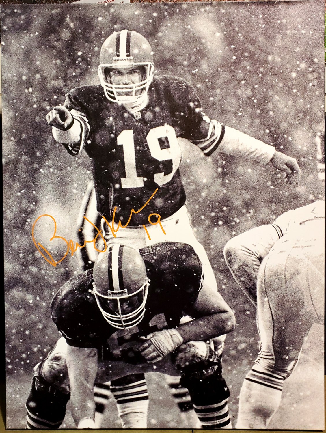 Bernie Kosar Cleveland Browns 30x40 Autographed Signed Canvas (Orange