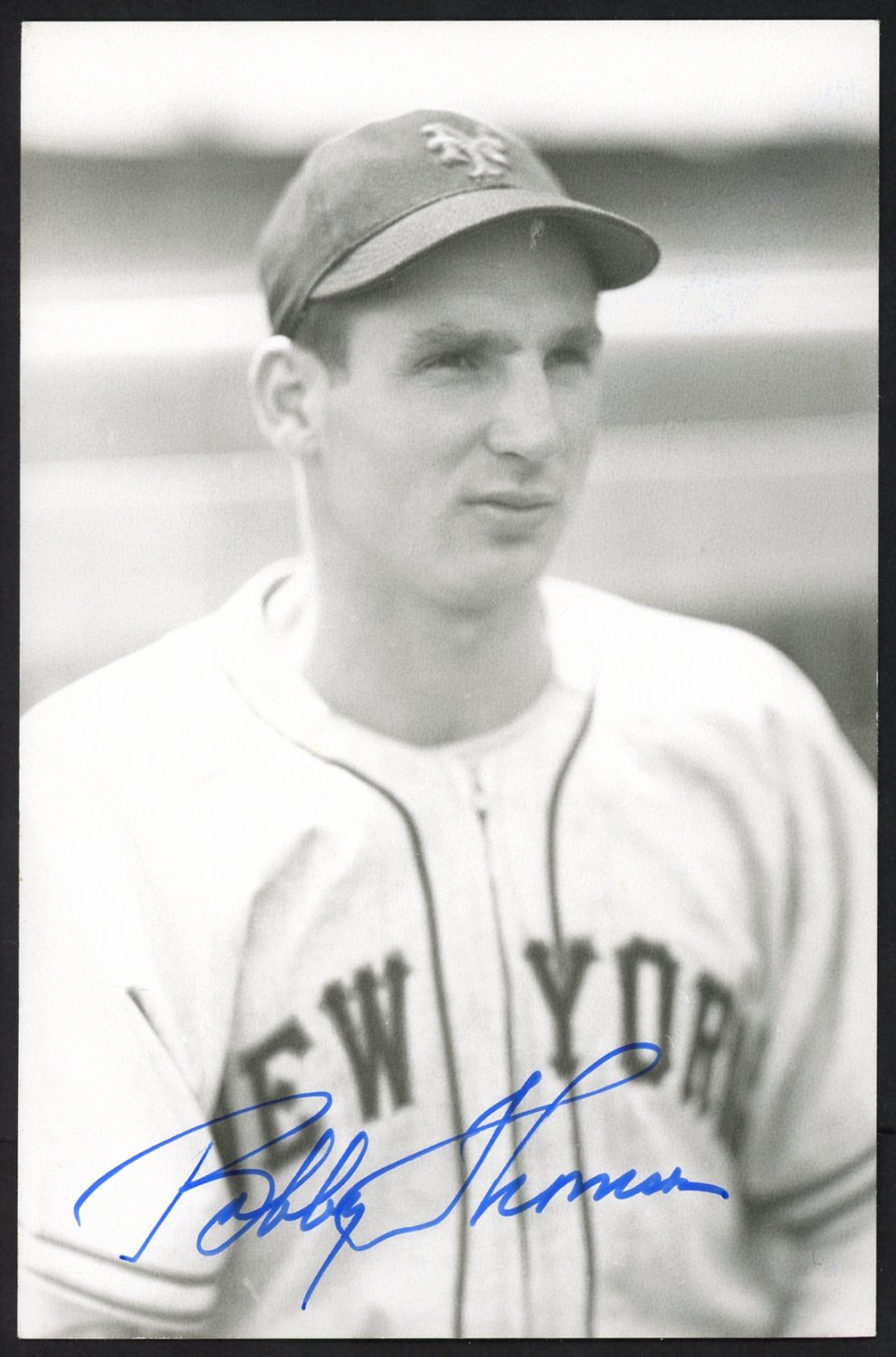 Bobby Thomson Autographed Signed 3.5X5.5 Postcard New York Giants 153954