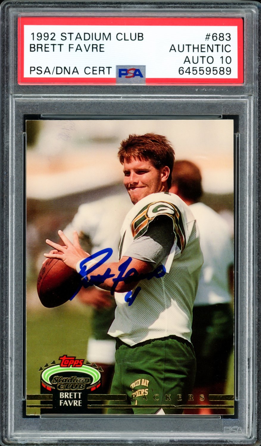 Brett Favre Autographed Signed 1992 Topps Stadium Club Rookie Card