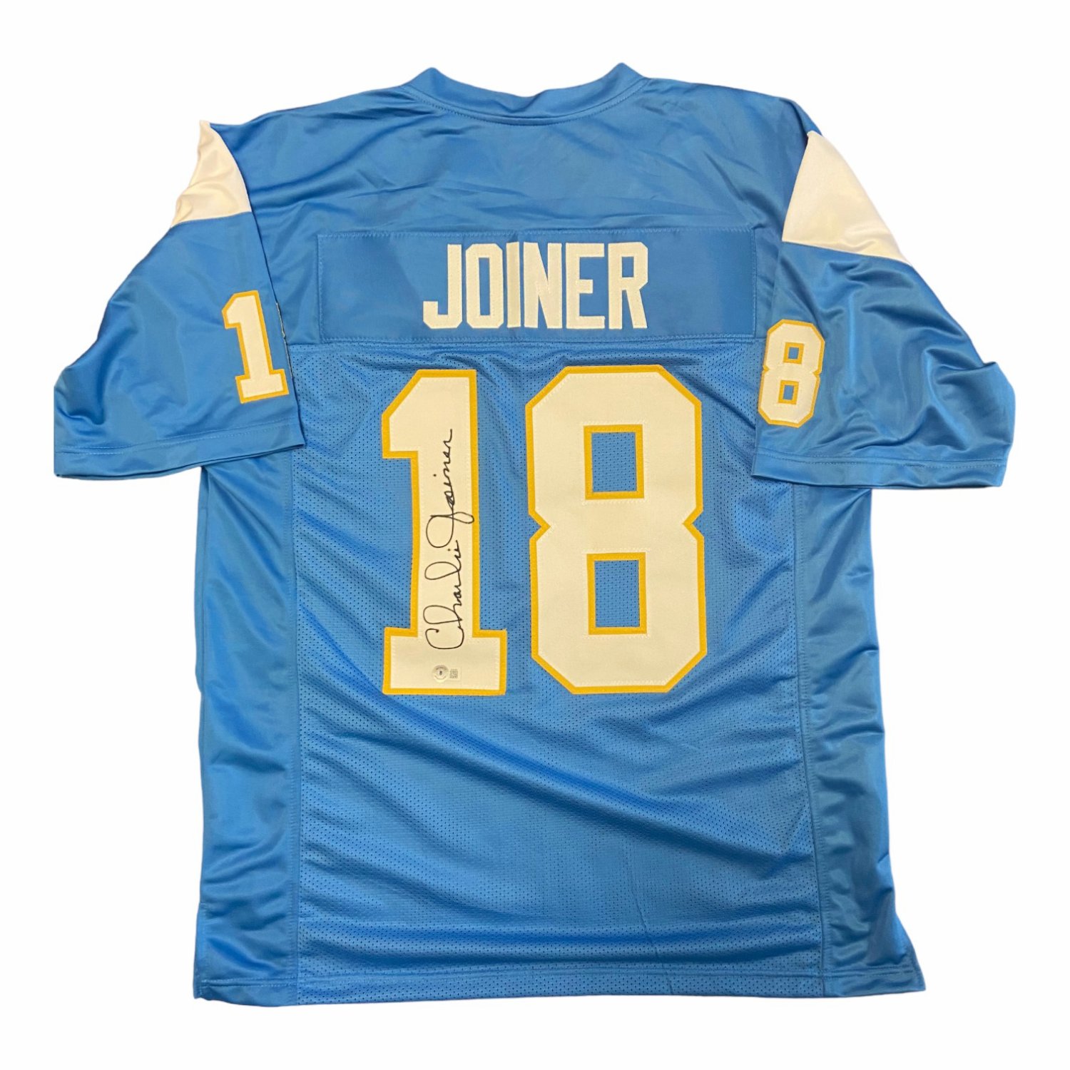 Charlie Joiner Autographed Signed San Diego Chargers XL Blue Custom Jersey Beckett Authentication Services BAS