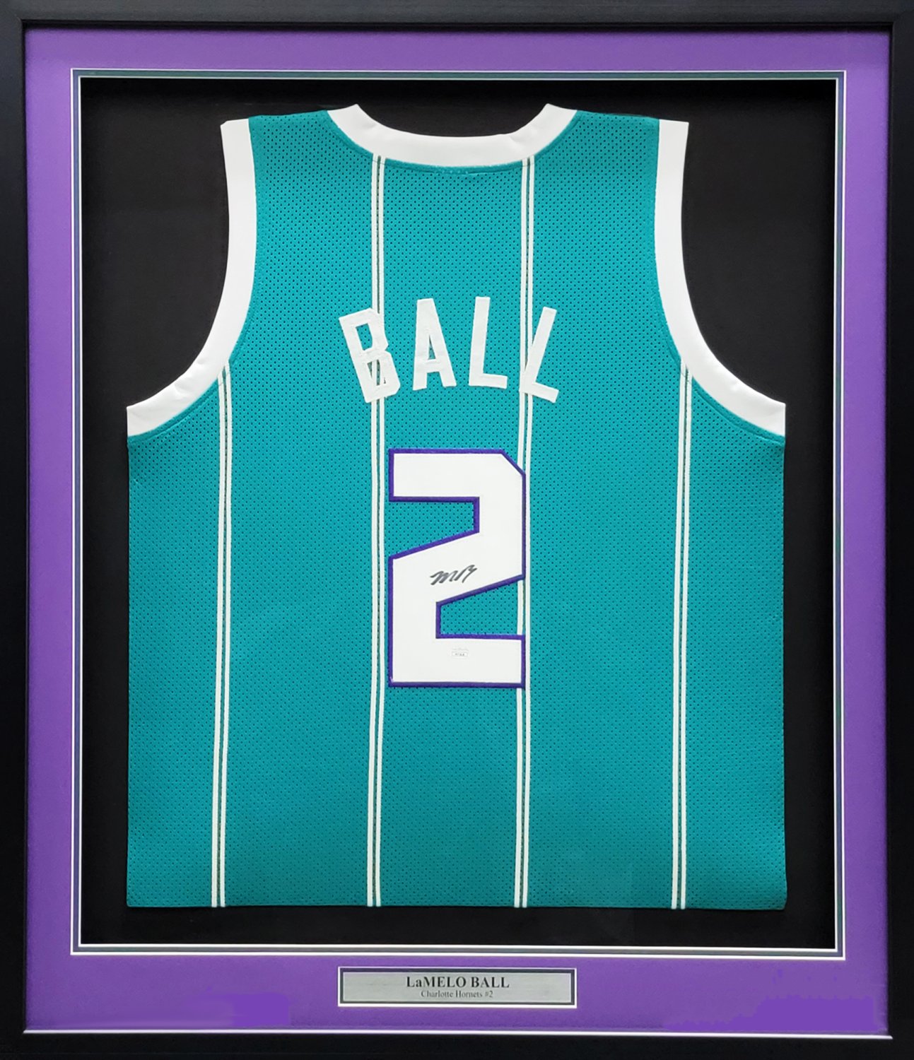 Charlotte Hornets Autographed Signed Lamelo Ball Framed Teal