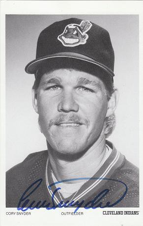 Cory Snyder Autographed Signed Team Issued Postcard
