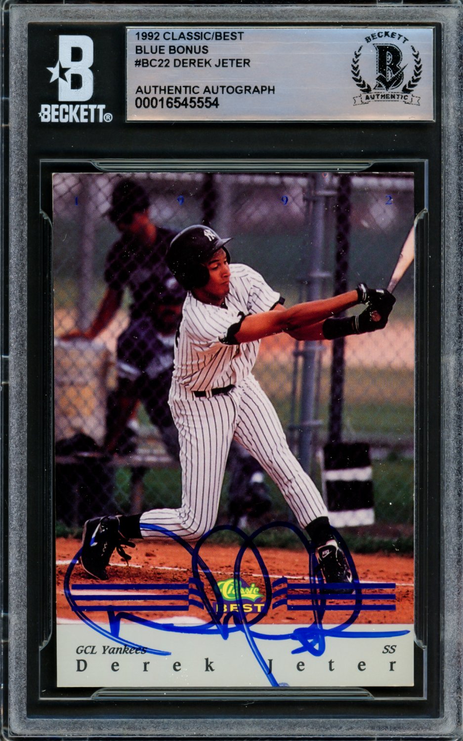 Derek Jeter Autographed Signed 1992 Classic Best Rookie Card