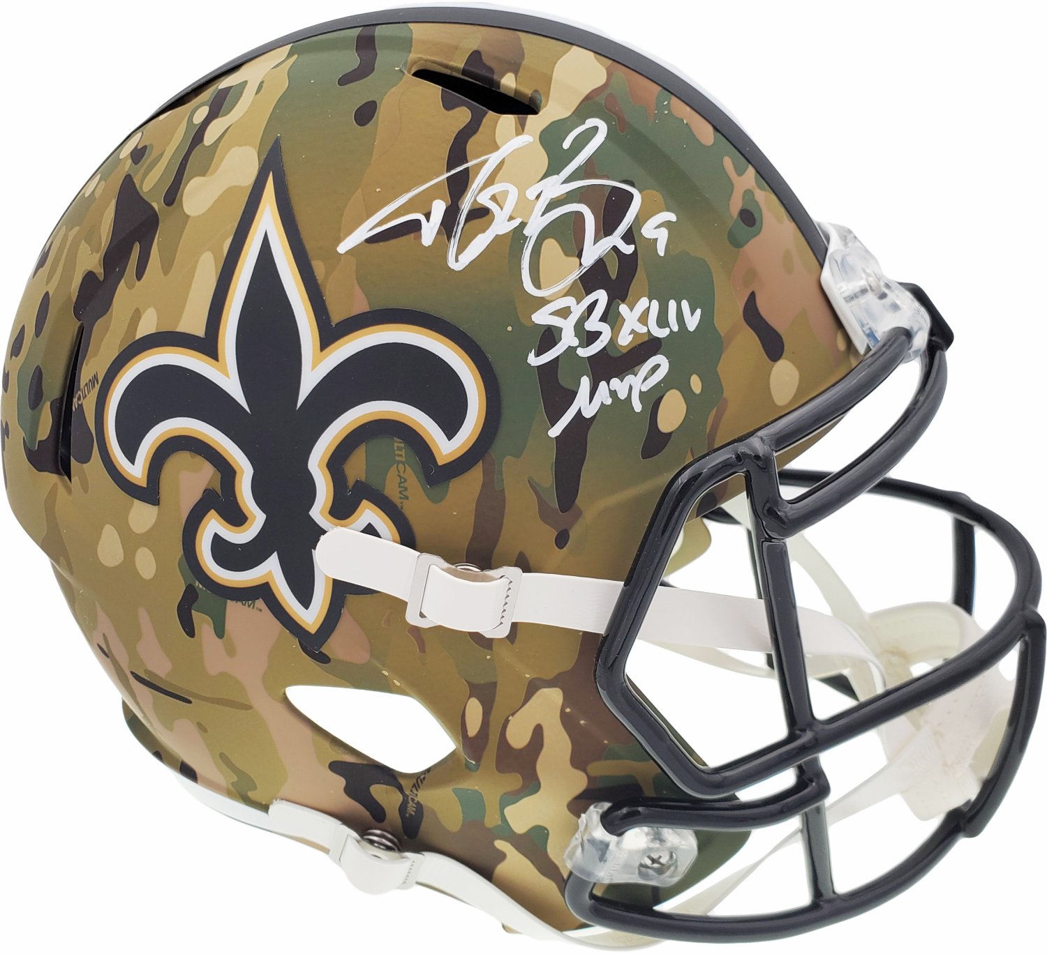Drew brees signed full size sale helmet