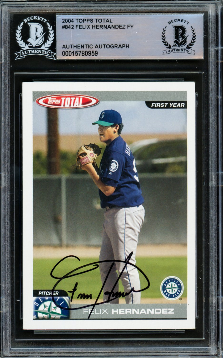 Felix Hernandez Autographed Signed 2004 Topps Total Rookie Card
