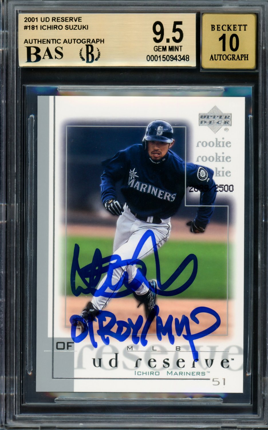 Ichiro Suzuki Autographed 2001 UDA Reserve Rookie Card #181