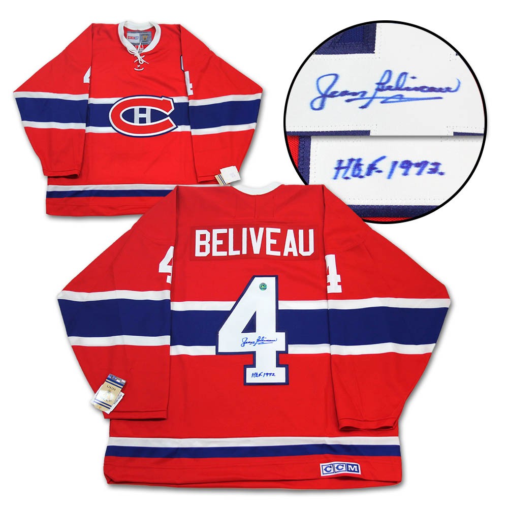Aj Sports Jean Beliveau Montreal Canadiens Signed Vintage CCM Jersey