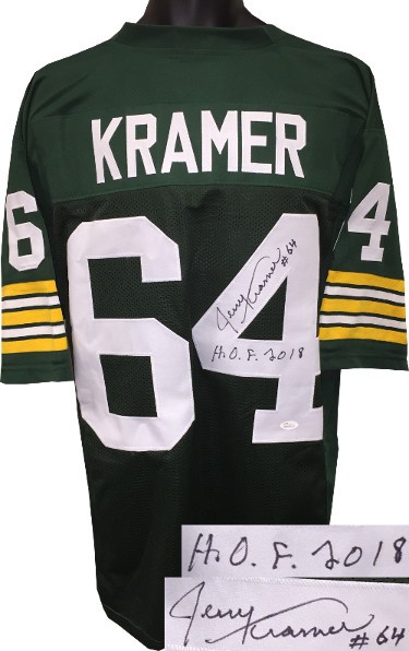 Jerry Kramer Autographed Signed Green TB Custom Stitched Pro