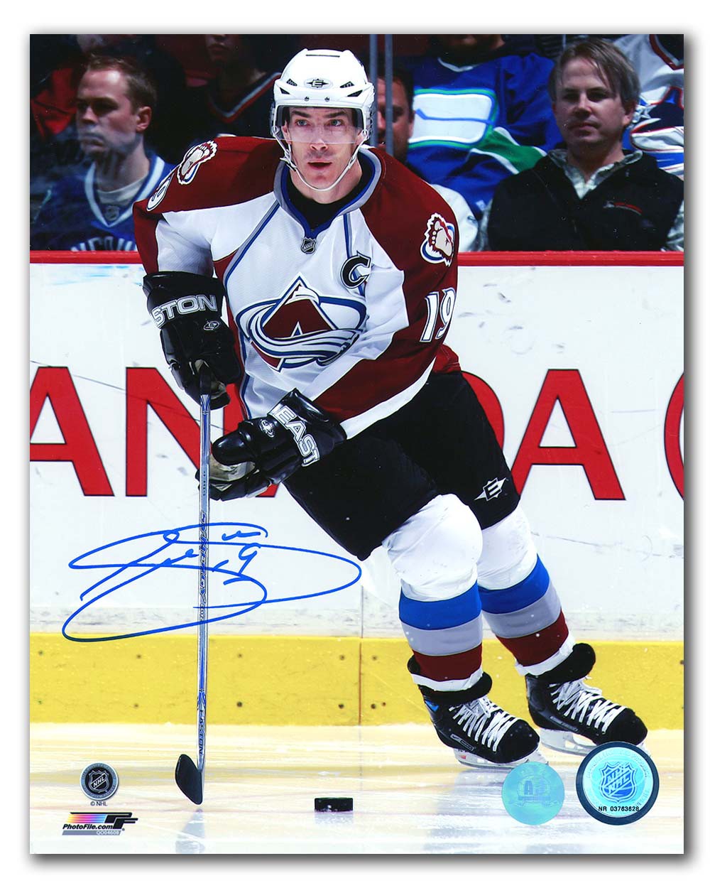 Joe Sakic Colorado Avalanche Autographed Signed White Jersey Game
