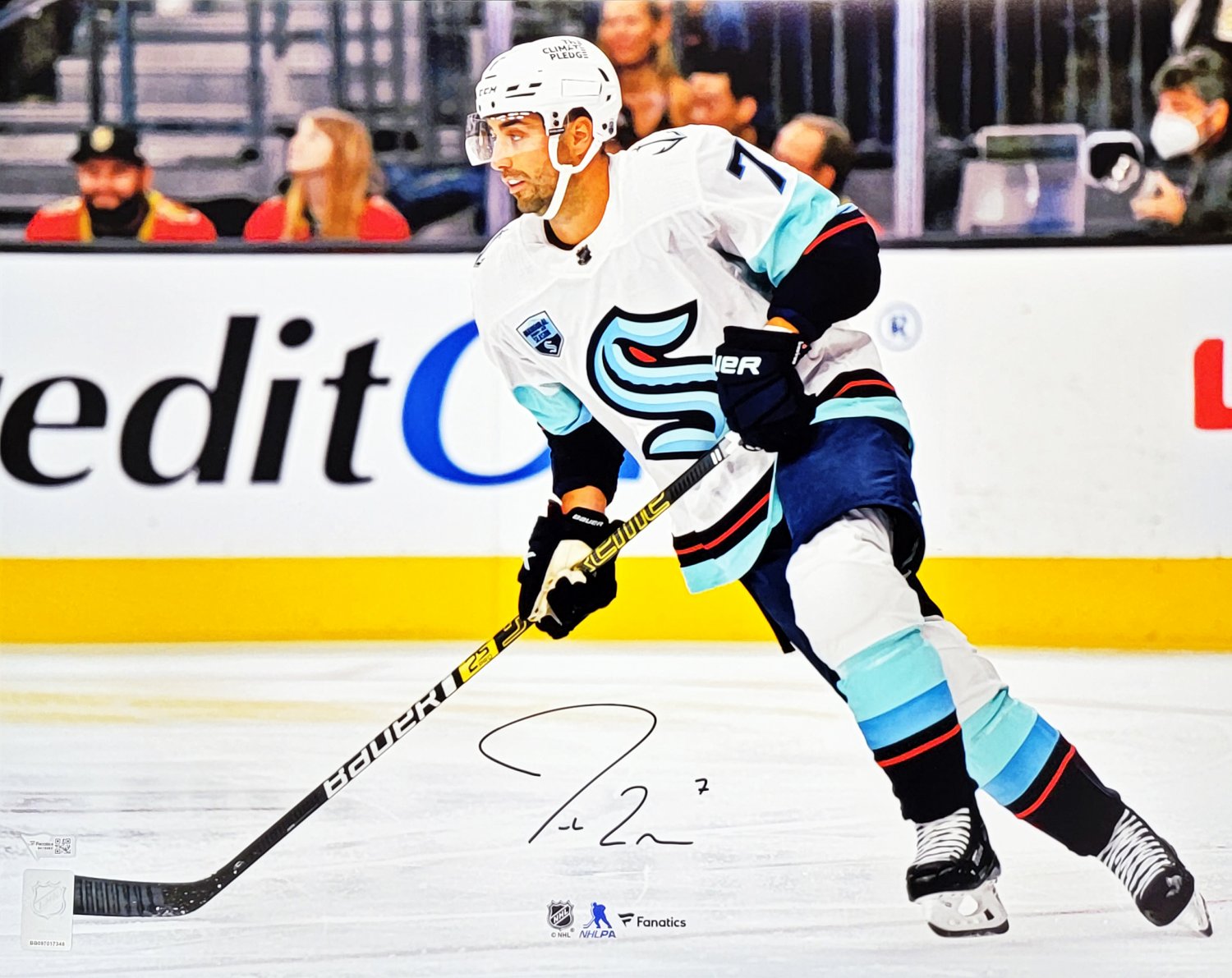 Jordan Eberle Autographed Signed 16X20 Photo Seattle Kraken First Franchise Game Fanatics Holo