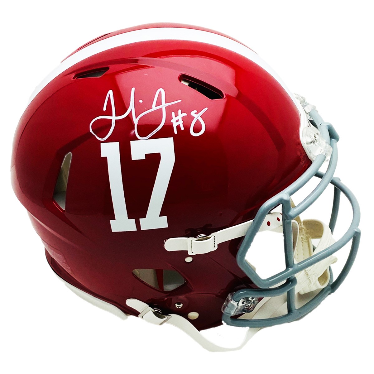 Julio Jones Autographed Signed Alabama Crimson Tide Riddell Speed Authentic Full Size Helmet White Pen JSA Certified Authentic