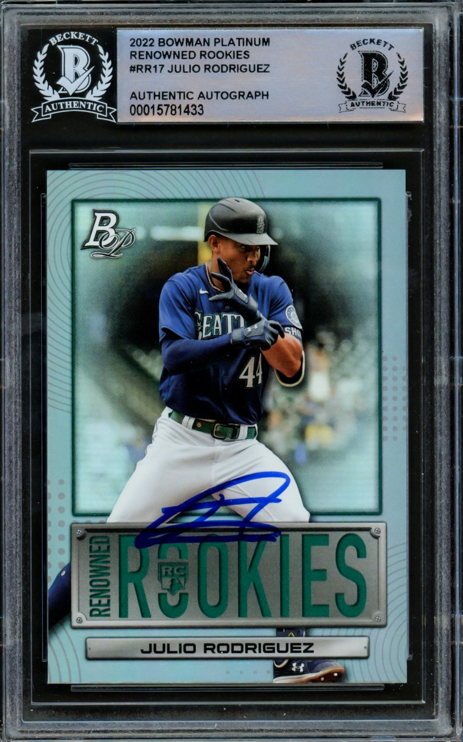 Julio Rodriguez Autographed Signed 2022 Bowman Platinum