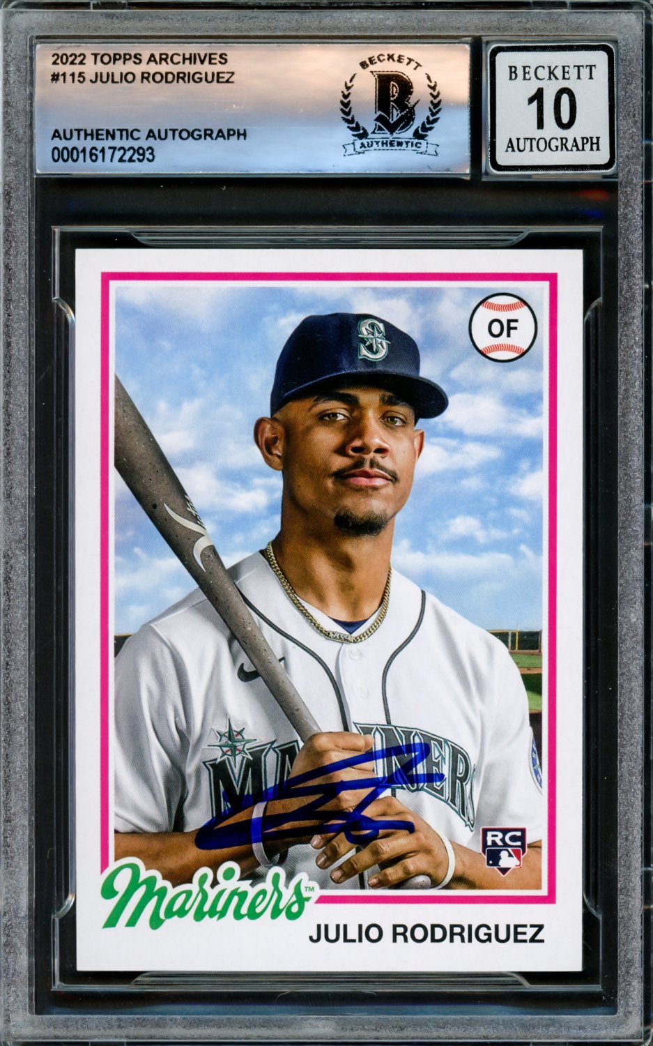 Julio Rodriguez Autographed Signed 2022 Topps Archives