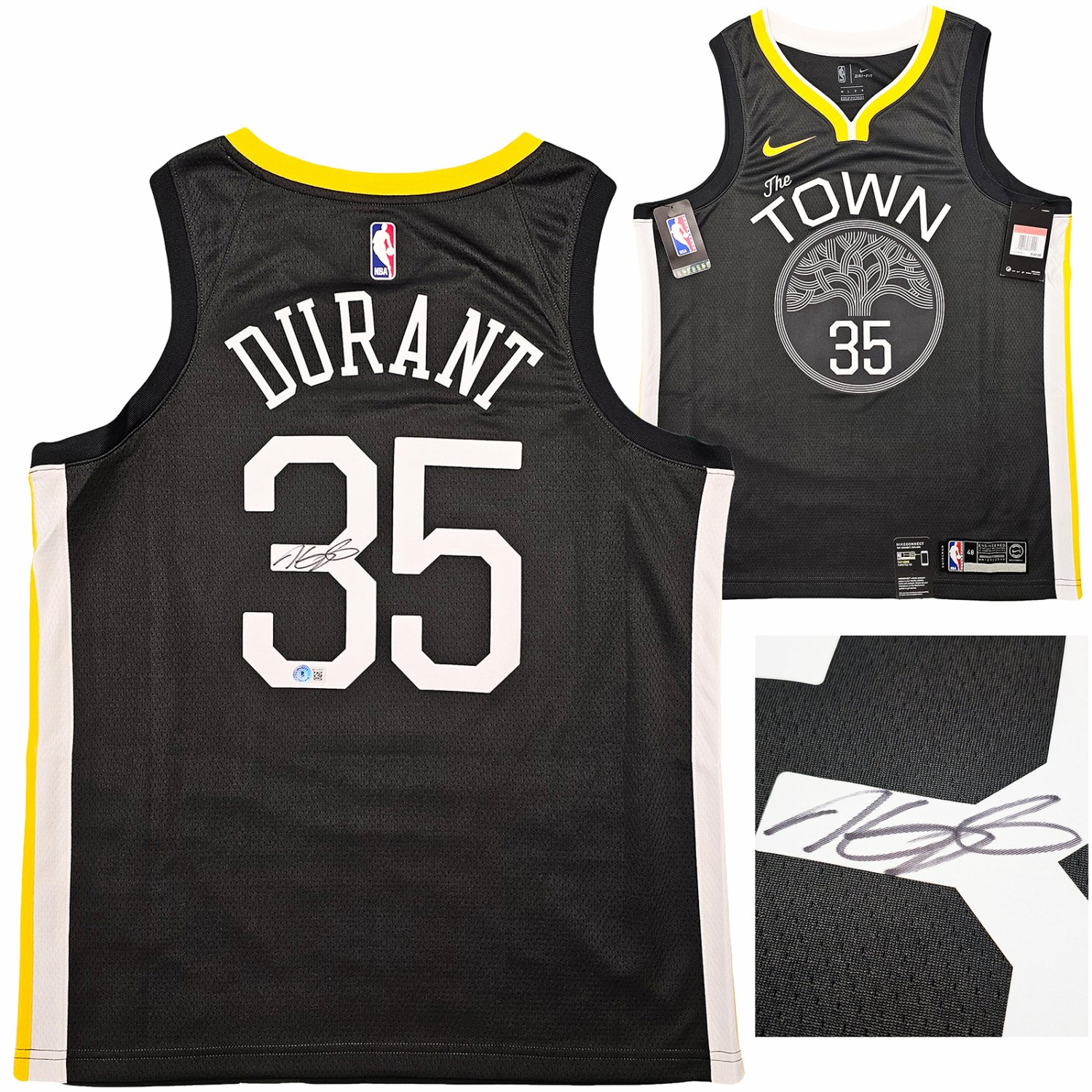 Kevin Durant Autographed Signed Golden State Warriors Grey Nike Swingman Jersey Size 48 Beckett Beckett Qr