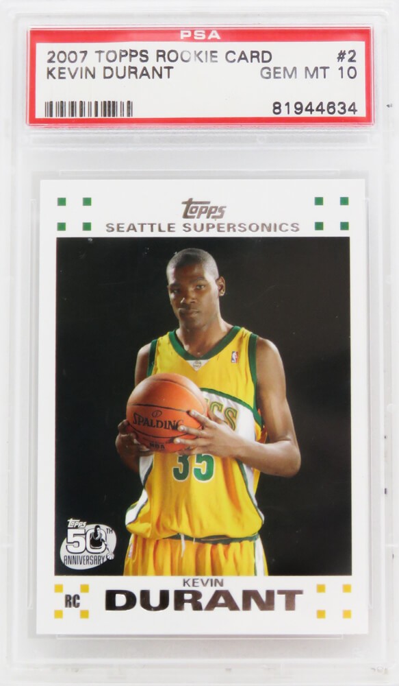 Kevin Durant Seattle Supersonics 2007 Topps 2 PSA Authenticated 10 Rookie Card