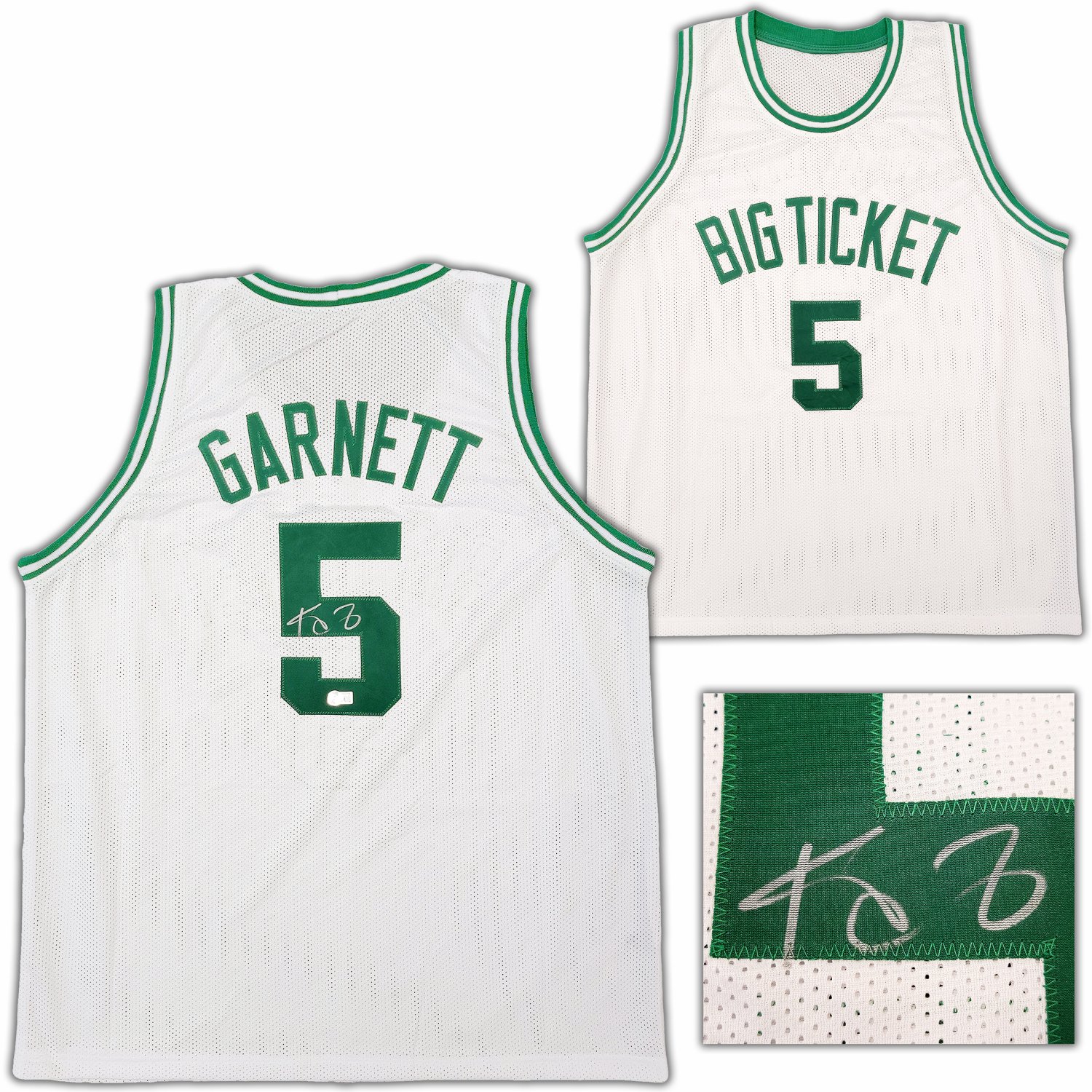 Kevin Garnett Autographed Signed Boston Celtics White Jersey Beckett Beckett Qr