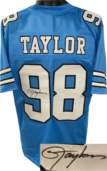 Lawrence Taylor Autographed Signed North Carolina Blue Custom Stitched College Football Jersey XL JSA Witnessed