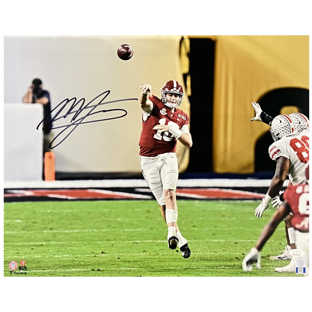 Mac Jones Autographed Signed Alabama Crimson Tide 'Throwing' 16x20