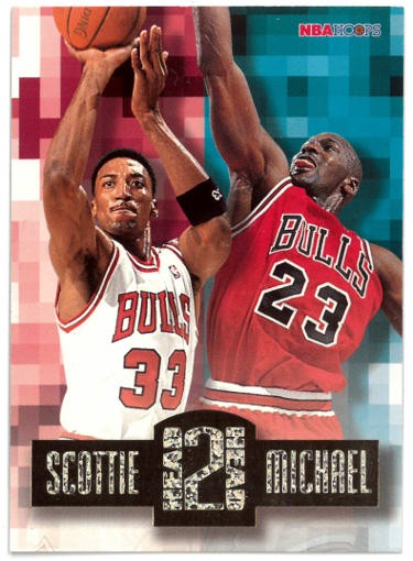 Michael Jordan & Scottie Pippen 1996-97 NBA Hoops Head 2 Head Card