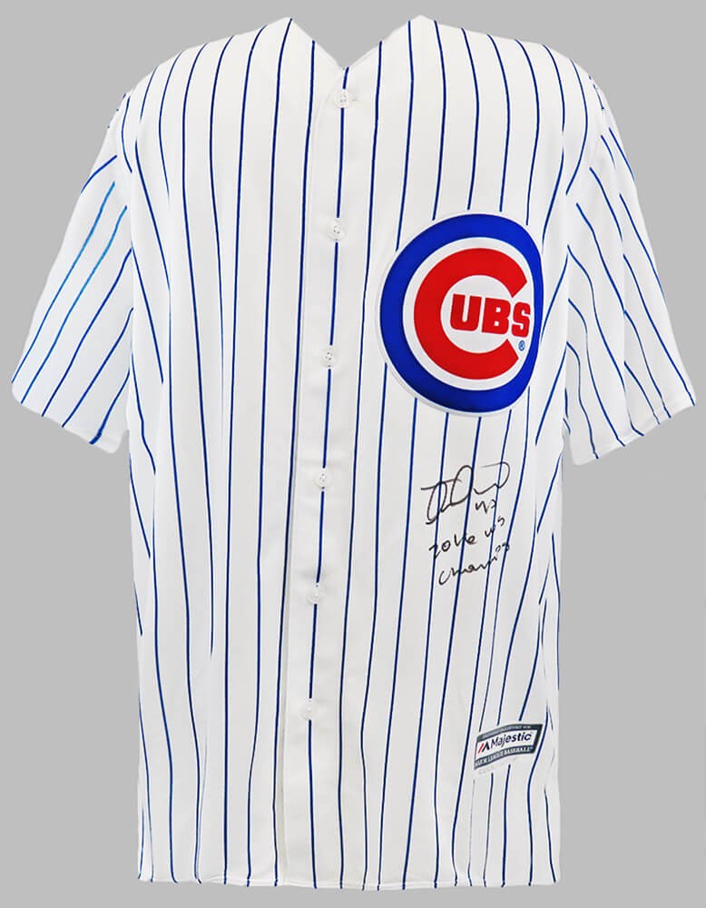 Miguel Montero Autographed Signed Chicago Cubs Majestic Replica Baseball Jersey w 2016 WS Champs