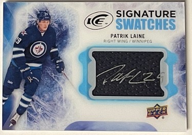 Patrik Laine Autographed Signed 2016 17 Upper Deck Ice Hockey Signature Swatches NHL Card SS PL imperfect Winnipeg Jets